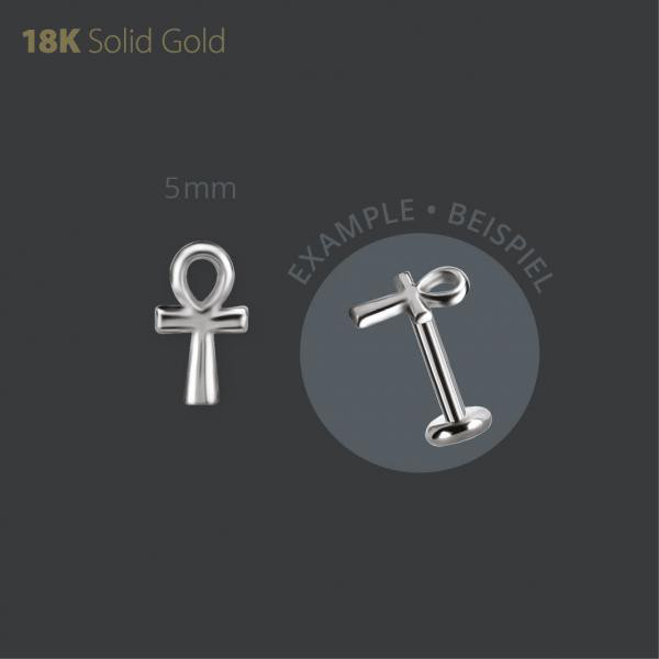 18K WHITE GOLD THREADLESS ATTACHEMENT (EGYPTIAN ANGH CROSS)