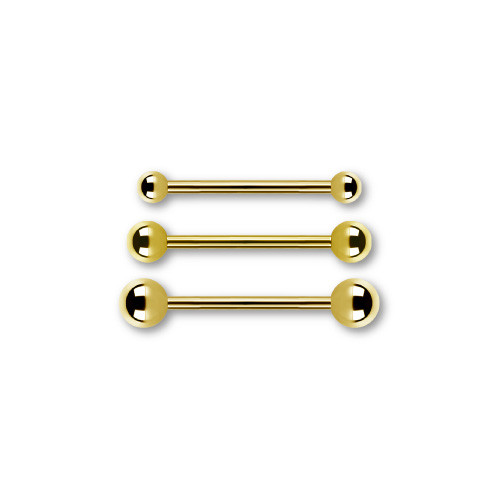 24K GOLD PVD TITANIUM INTERNAL STRAIGHT BARBELLS