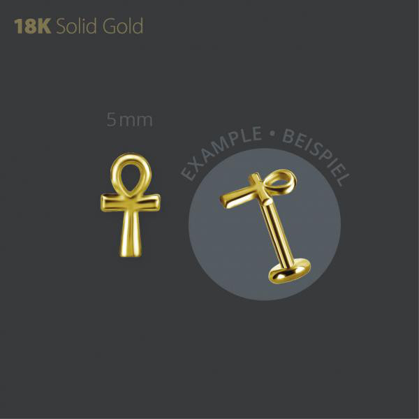 18K GOLD INTERNALLY THREADED ATTACHEMENT (EGYPTIAN ANGH CROSS)