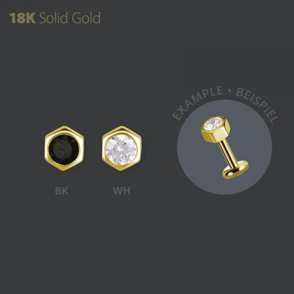 18K GOLD ATTACHEMENT SET W. PREMIUM ZIRCONIA