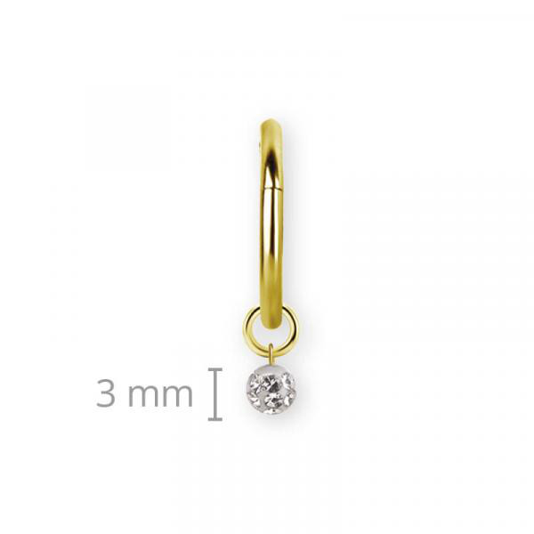 24K GOLD PVD SS316L CHARM FOR HINGED SEGMENT RING (CJ BALL)