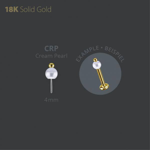 INTERNAL THREADED FRESH WATER PEARL WITH 18K GOLD BALL