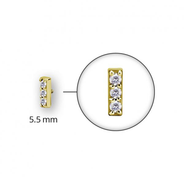 24K GOLD PVD SS316L MICRO ATTACHMENT SET W. PREMIUM ZIRCONIA