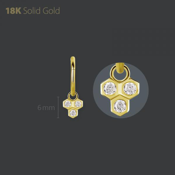 18K GOLD CHARM SET W. PREMIUM ZIRCONIA