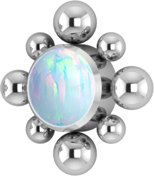 TITANIUM INTERNAL MICRO CLUSTER ATT. SET W. LAB CREATED OPALS