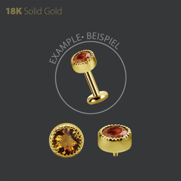 18K GOLD INTERNAL MICRO ATTACHMENT SET W. GENUINE CITRINE