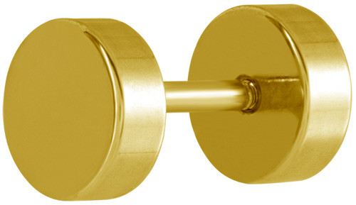 24K GOLD PVD SS316L FAKE PLUG - PLAIN DISC (2.5MM THICK)