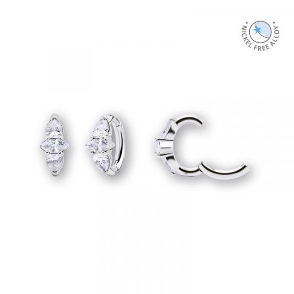 CoCr NF OVAL BELLY CLICKER SET W. CUBIC ZIRCONIA