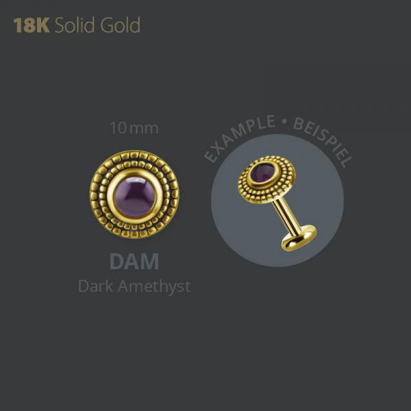18K GOLD INTERNAL STAR MICRO ATTACHMENT SET WITH DARK AMETHYST