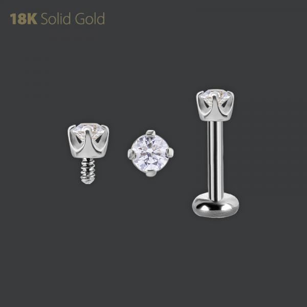 18K GOLD INTERNAL ATTACHMENT SET W. PREMIUM ZIRCONIA
