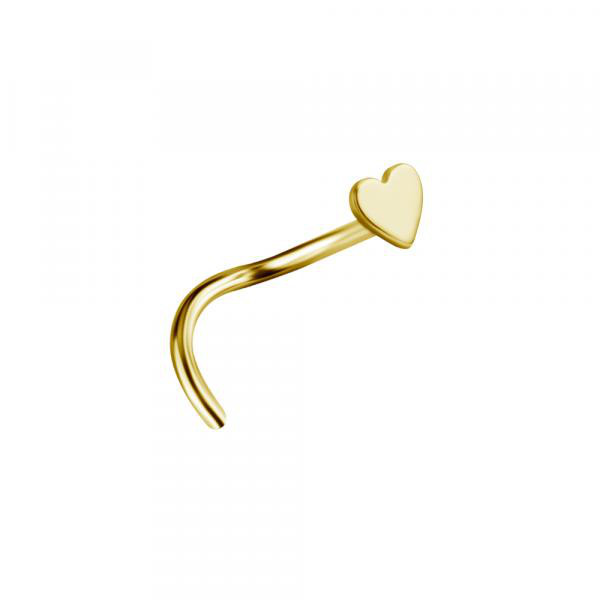 24K GOLD PVD TITANIUM CURVED NOSE STUDS (HEART)