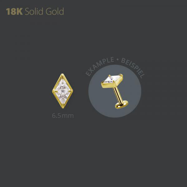 18K GOLD INTERNAL MICRO ATTACHMENT SET WITH TRIANGLE PREMIUM ZIRCONIA