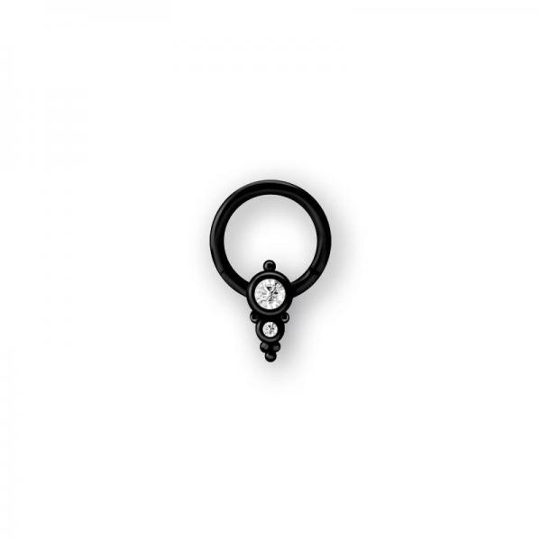 BLACK PVD SS316L CLUSTER STYLE CLICKER W. EPOXY BACK COVER