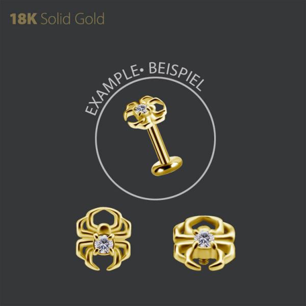 18K GOLD INTERNAL MICRO SPIDER ATTACHMENT SET W. PREMIUM ZIRCONIA