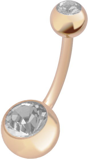 ROSE GOLD PVD SS316L DOUBLE JEWELLED BANANAS