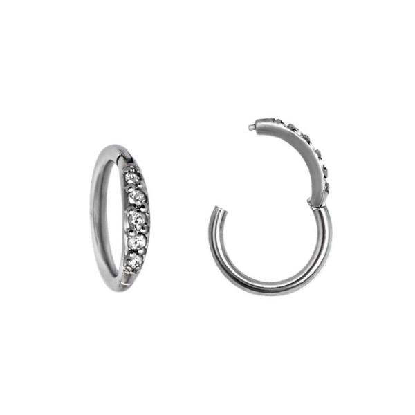 SS316L JEWELLED HINGED RING SET W. PREMIUM ZIRCONIA