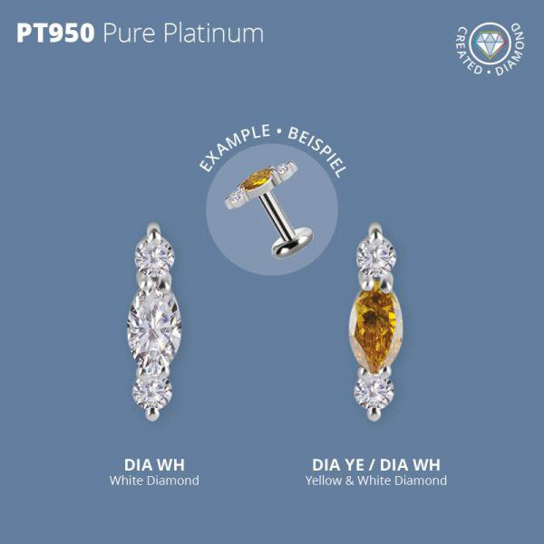 PLATINUM 950 INTERNAL MICRO ATTACHMENT SET W. LAB CREATED DIAMONDS