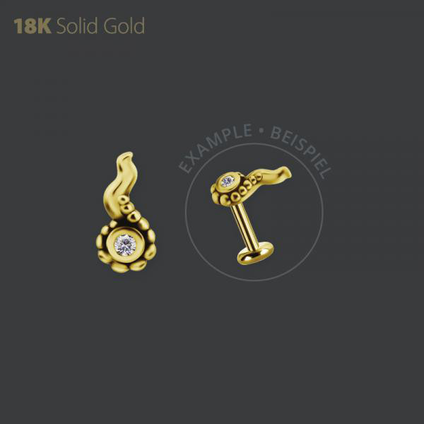 18K GOLD INTERNAL MICRO BINDI ATTACHMENT SET W. PREMIUM ZIRCONIA