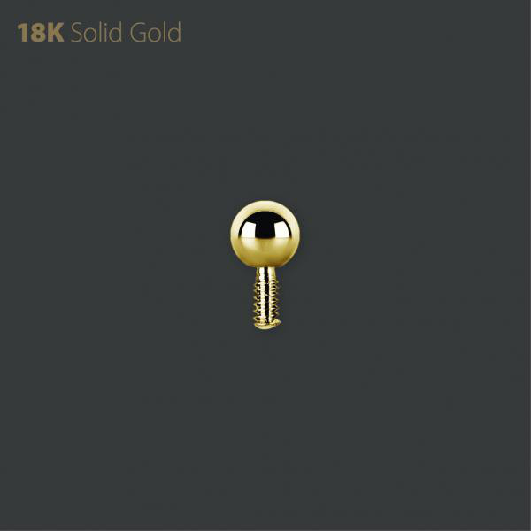 18K GOLD INTERNAL BALL 2.5MM FOR MICRO PINS