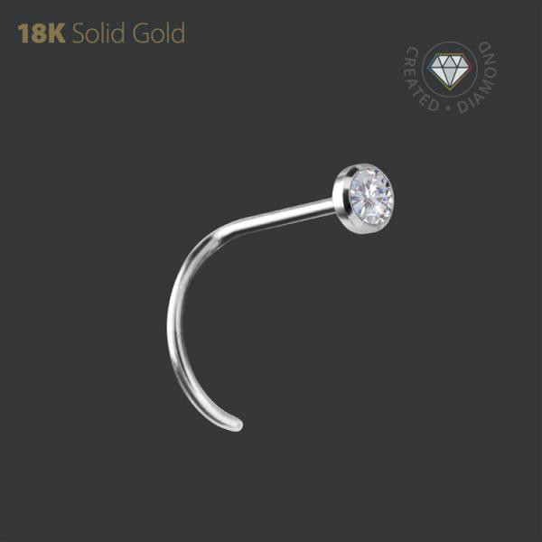 18K WHITE GOLD NOSESTUDS SET WITH LAB CREATED DIAMONDS (2MM)
