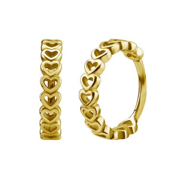 24K GOLD PVD SS316L HINGED RING (HEARTS)