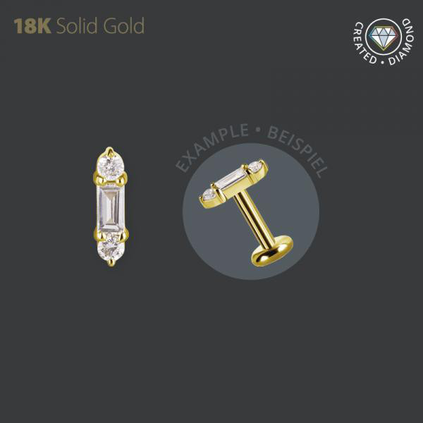18K GOLD INTERNAL MICRO ATTACHEMENT SET W. LAB CREATED DIAMOND