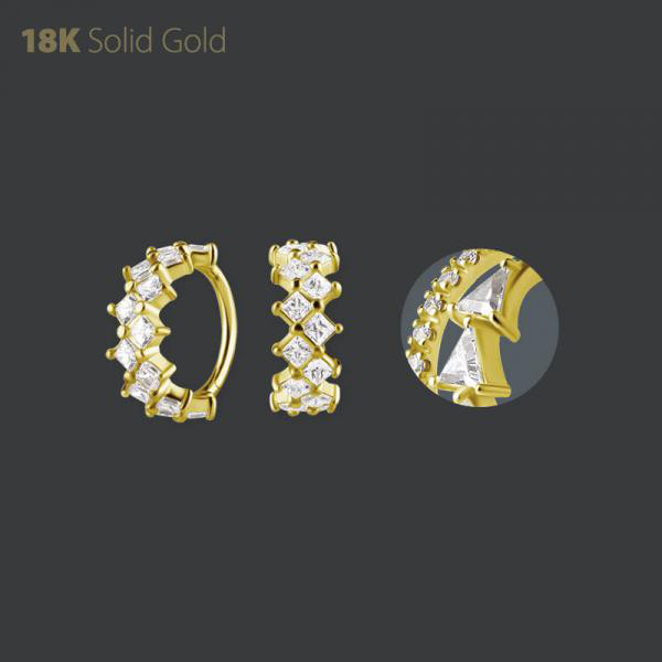 18K GOLD HINGED SEGMENT RING SET WITH SQUARE PREMIUM ZIRCONIA