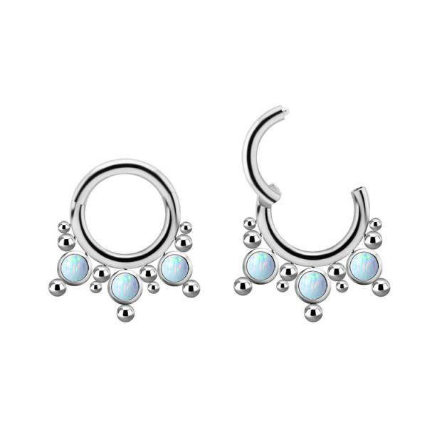 TITANIUM DEVILHEART CLUSTER CLICKER SET W.LAB CREATED OPAL